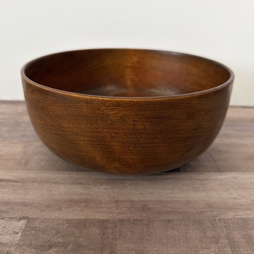 MCM VTG Woodbury Woodware Shelburne Vermont Hand Turned Wood Dip Condiment Bowl